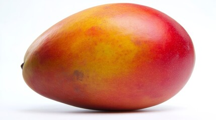 A ripe mango with its smooth, oval shape and rich yellow-orange color, Each mango’s vibrant color and subtle imperfections captured with precision