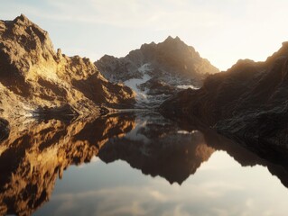 Fototapeta premium Majestic Mountain Lake at Sunrise