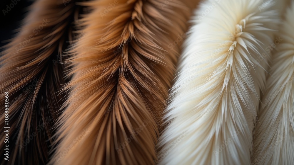 Poster a row of fur coats with different colors and textures