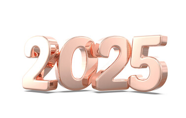 2025 Rose Gold Number Happy New Year