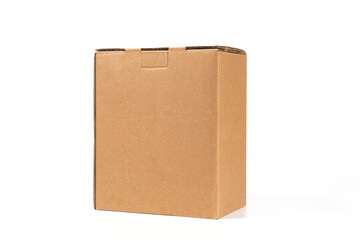 Brown Cardboard paper box isolated on white background
