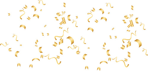 Luxury vector Golden confetti isolated on white background. Scatter gradient with gold confetti on dark backdrop. Glamour falling glitter. New year wallpaper .brochure template. Cover texture design.