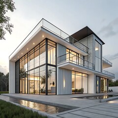 A modern building design,ai generative 
