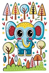 cute elephant illustration