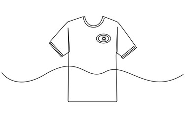 T shirt Single continuous line art Drawing