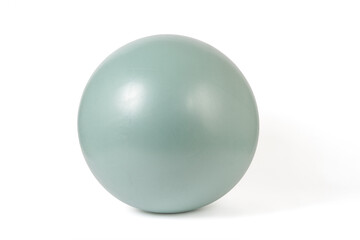 One light green fitness ball isolated on white. Sport equipment