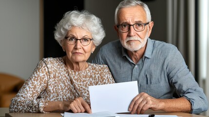 Government Pension Retire Concept, Senior Couple Looking Relieved After Receiving Important Document, Emotionally Impacted by Their Experience, Expressing Feelings of Relief and Assurance Together