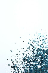 Beautiful blue confetti on a white background