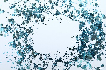 Beautiful blue confetti on a white background