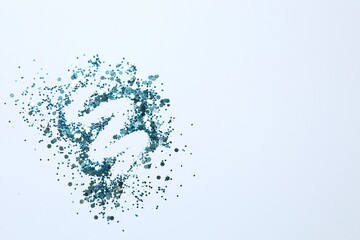 Beautiful blue confetti on a white background