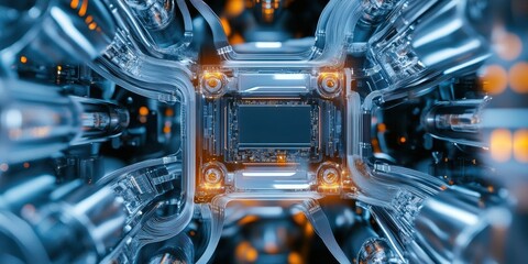 Fototapeta premium Organic Yet Efficient Circuit Flow: A Harmony of Nature and Technology in Modern Design
