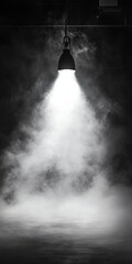 Dramatic Spotlight in Smoky Atmosphere