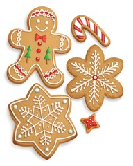 Naklejka premium christmas gingerbread cookies