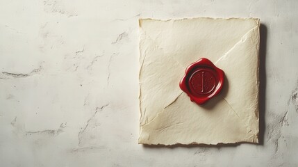 Red Wax Seal on an Old Envelope