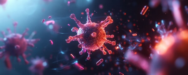 Microscopic Detox: Immune Cells Engaging in Purification for Optimal Health and Wellness