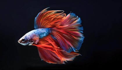 Fototapeta premium Colorful Big fin Siamese fighting fish