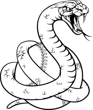 A snake animal baseball or softball sports team cartoon mascot
