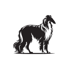 Borzoi Vector Silhouette - Minimalist Borzoi Illustration - Vector of Borzoi.