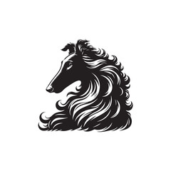 Borzoi Vector Silhouette - Minimalist Borzoi Illustration - Vector of Borzoi.