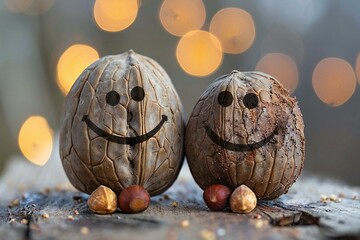 Close-up photo showing two walnuts arranged next to each other, symbolizing a concept of testicular cancer prevention.
