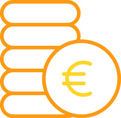 Pile of Euro Money Coins Icon
