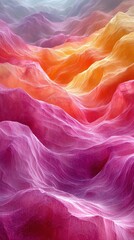 Fototapeta premium Abstract waves in vibrant colors create a serene, flowing landscape.