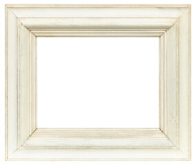 White wooden picture frame in PNG format on a transparent background.
