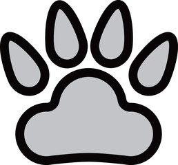 Simple and cute pet line icons of dog paw