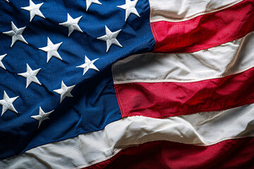 Obraz premium Close-up of an American flag with copy space