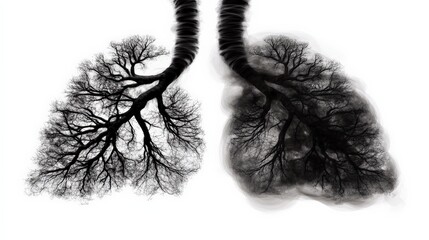 Healthy Lungs vs. Smoky Lungs Visual Contrast