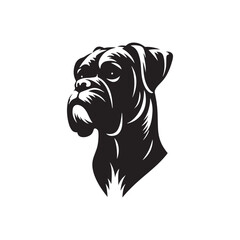 Boxer Dog Silhouette - Vector Of Boxer Dog - Boxer Dog Illustration.
