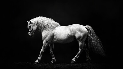 horse, white, black, animal, head, background, wild, art, portrait, grey, eye, beautiful, artistic, equestrian, stallion, hair, domestic, farm, thoroughbred, closeup, detail, pet, look, ranch, mammal,