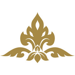 Thai Art traditional asian luxury line art, Thai Pattern flat illustration png