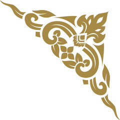 Thai Art traditional asian luxury line art, Thai Pattern flat illustration png
