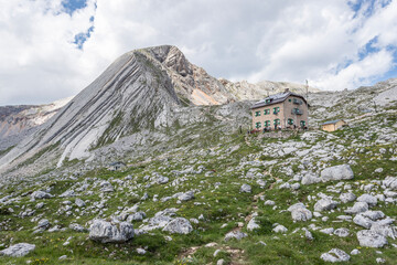 Rifugio Biella nelle dolomiti italiane.