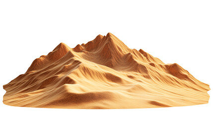 Natural sand dunes isolated on transparent background.