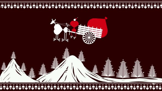 warli art, Happy Christmas, merry christmas warli art style cultural art