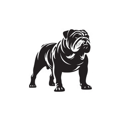 Minimal Silhouette of Bulldog - Vector Of Bulldog - Illustration Of Bulldog.