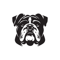 Minimal Silhouette of Bulldog - Vector Of Bulldog - Illustration Of Bulldog.