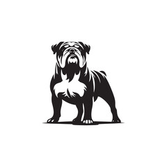 Minimal Silhouette of Bulldog - Vector Of Bulldog - Illustration Of Bulldog.