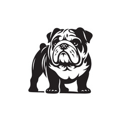 Minimal Silhouette of Bulldog - Vector Of Bulldog - Illustration Of Bulldog.