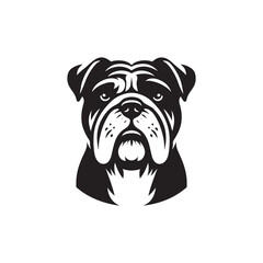 Minimal Silhouette of Bulldog - Vector Of Bulldog - Illustration Of Bulldog.