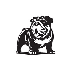 Minimal Silhouette of Bulldog - Vector Of Bulldog - Illustration Of Bulldog.