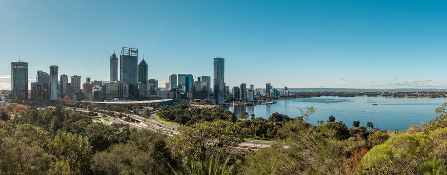 Panoramic view of Perth, Australia from Kings Park
