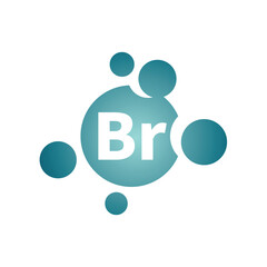 Bromelain supplement vector icon. Br or bromine pill or capsule.