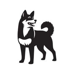 Canaan Dog Vector - Minimalist Canaan Dog Design - Canaan Dog Illustration - Dog Silhouette.