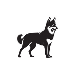 Canaan Dog Vector - Minimalist Canaan Dog Design - Canaan Dog Illustration - Dog Silhouette.