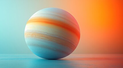 Fototapeta premium A stylized representation of a planet with vibrant colors.