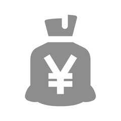 Obraz premium Yen money bag vector icon. Japanese currency moneybag or sack symbol.