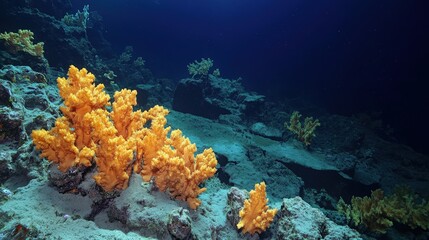 Fototapeta premium Investigate the unique geological features of underwater landscapes.